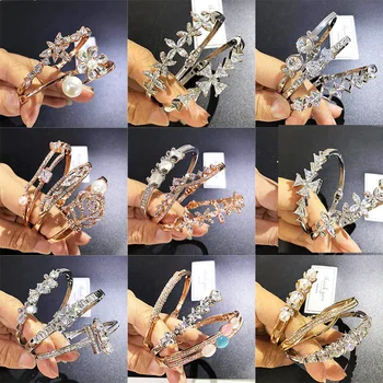 

30 Pcs/lot fashion women cool design crystal style bangle wholesale luxury crystal women wedding bangle lot 200731-136