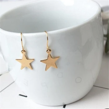 

Europe Minimalist Simple Wild Geometric Girl Slice Cute Five-pointed Star Earrings Elegant Wedding Jewelry