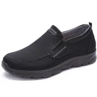 Men's Casual shoes Slip on Loafers Plus size Trainers Adult Patchwork None-Woven Breathable Boat shoes leather male shoe 1