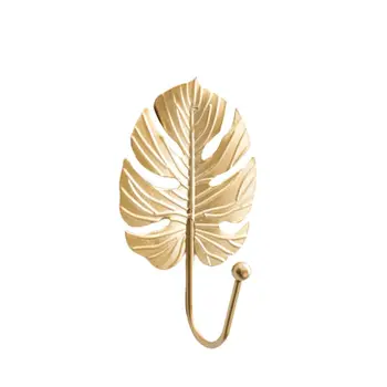 

Nordic Luxury Leaf Shaped Hook Purse Coat Rack Key Hanger Wall Hanging Decor G6DB