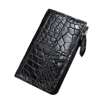 Брелок для ключей из кожи аллигатора, настоящий брелок для ключей, новинка, маленький органайзер для ключей, мини Billeteras delgada