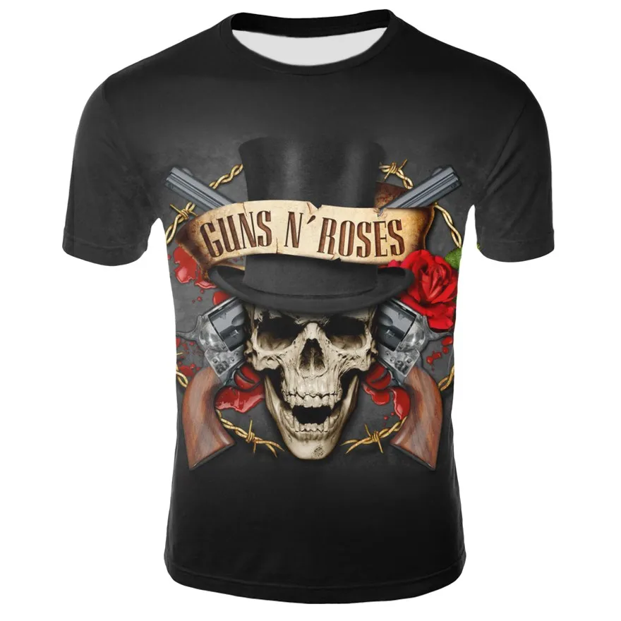 Футболка guns n roses мужские и женские летние футболки Guns N'Roses ретро-футболка