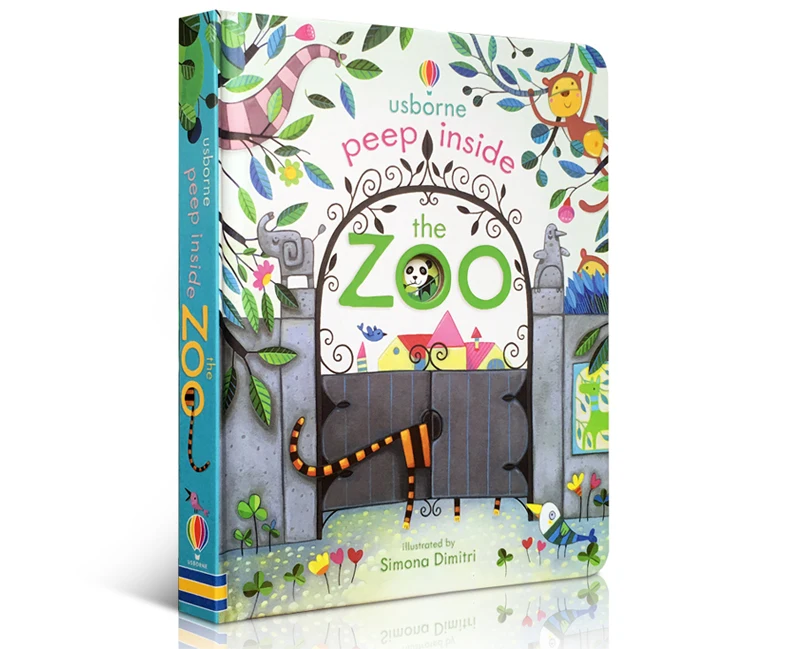 Usborne Peep Inside The Zoo Animal английский образовательный 3D лоскут книги с картинками детские книги для чтения