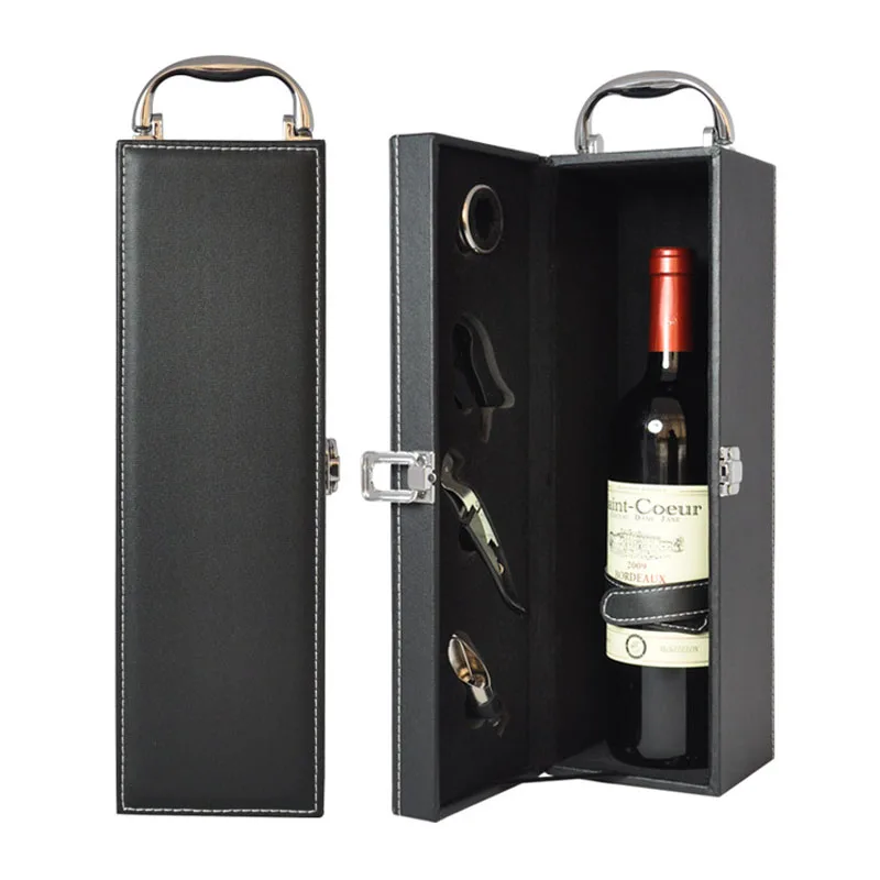 Винтажная коробка для вина, контейнер для бутылки шампанского, виски, кожаная коробка, подарок на день рождения для старших инспекторов