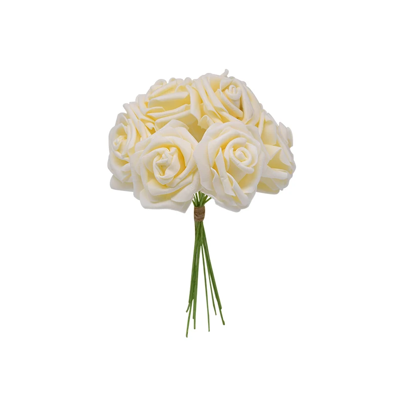 24 шт. 7 см ПЭ Пена розы цветы Красивые очаровательные Искусственные цветы букет невесты DIY Скрапбукинг свадебные украшения для дома - Цвет: F16
