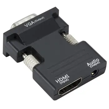 

Portable Computer Connectors 720P/1080i/1080P 3.5mm Portable 1080P HDIM to VGA Adapter Converter with Audio Output Cable Wire