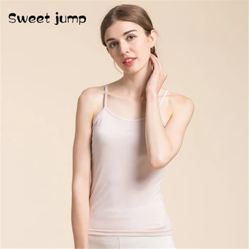 

New product real ribbon chest pad camisole without steel ring one free bra mulberry silk knitted bottoming shirt women summer
