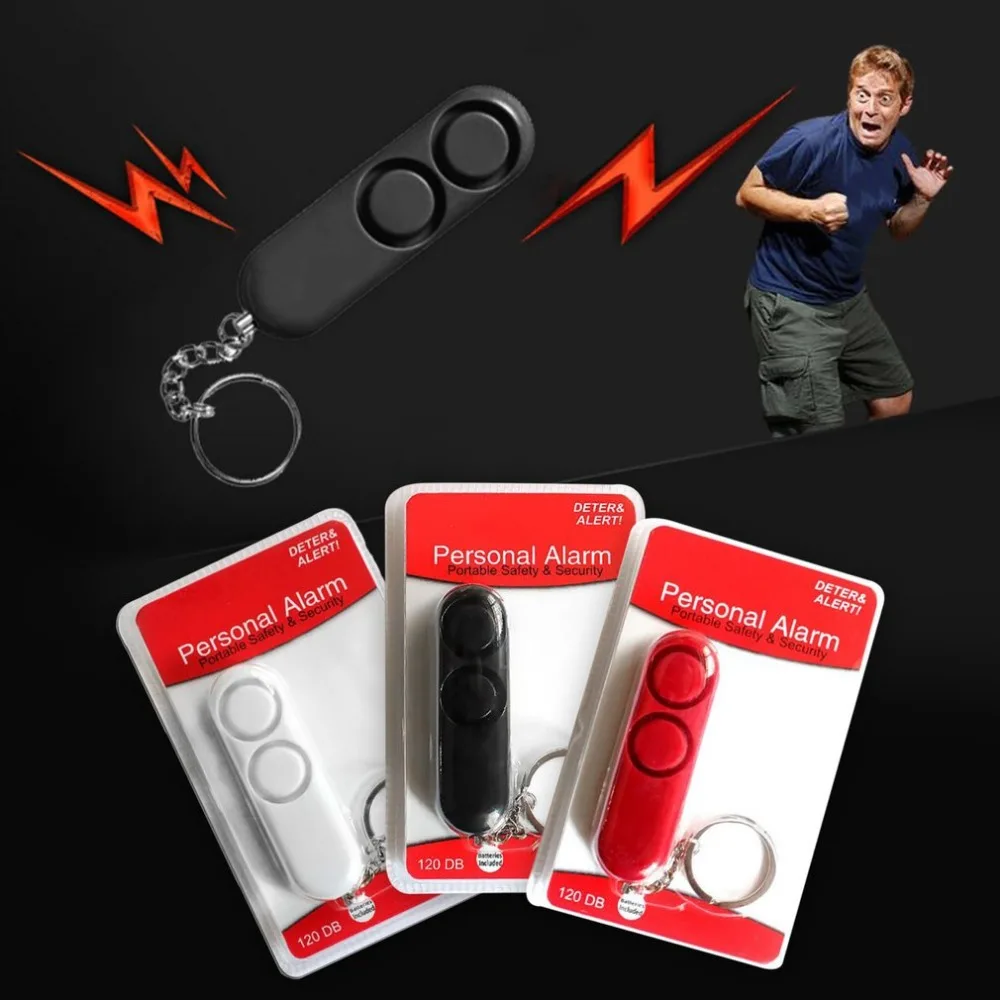 

Self Defense 120dB Anti-rape Device Dual Speakers Loud Alarm Alert Attack Panic Safety Personal Security Keychain Bag Pendant