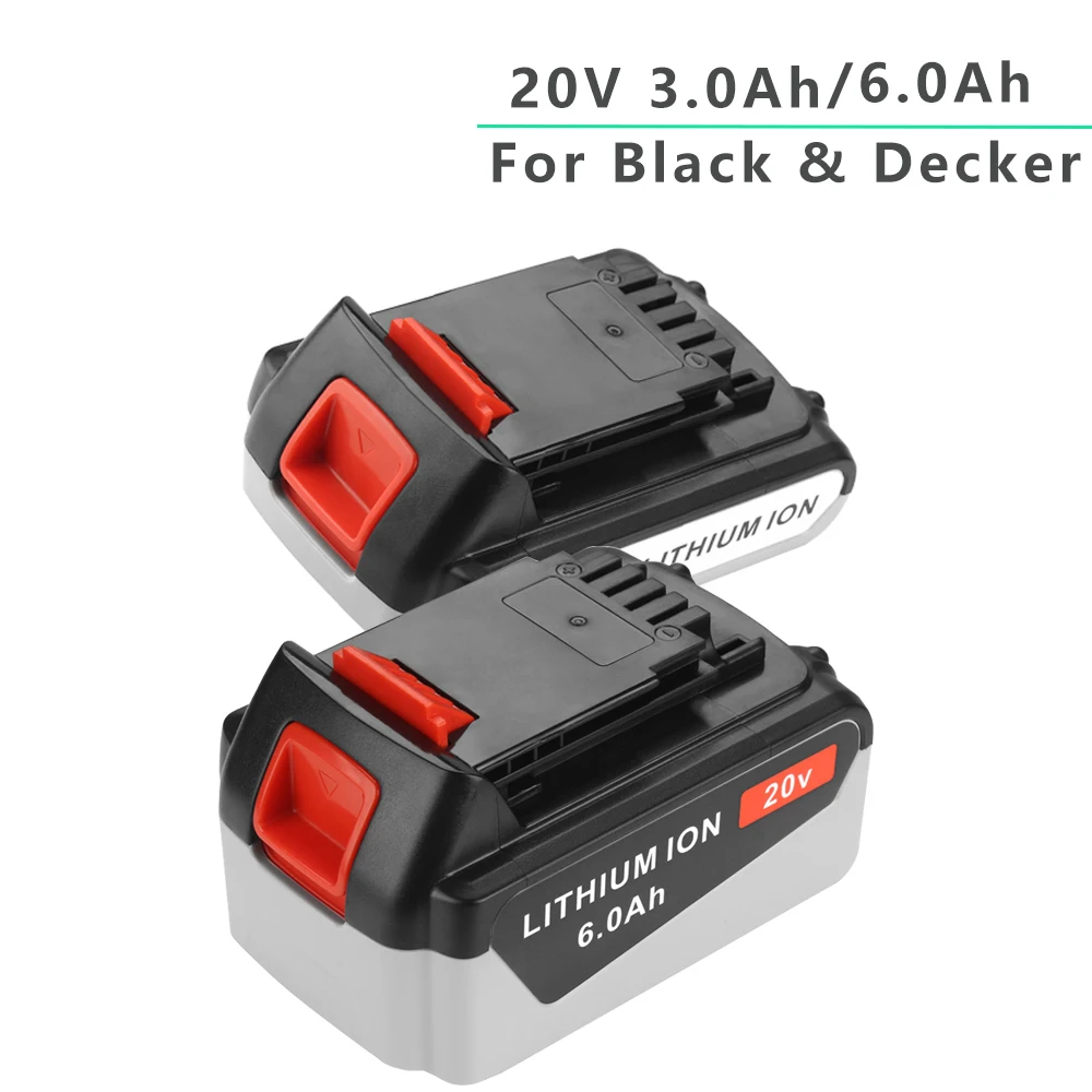 Lithium Ion 20V Rechargeable Batteries for Black Decker LBXR20 BL2018  Cordless Power Tools 4.0/5.0/6.0Ah Replacement Battery - AliExpress