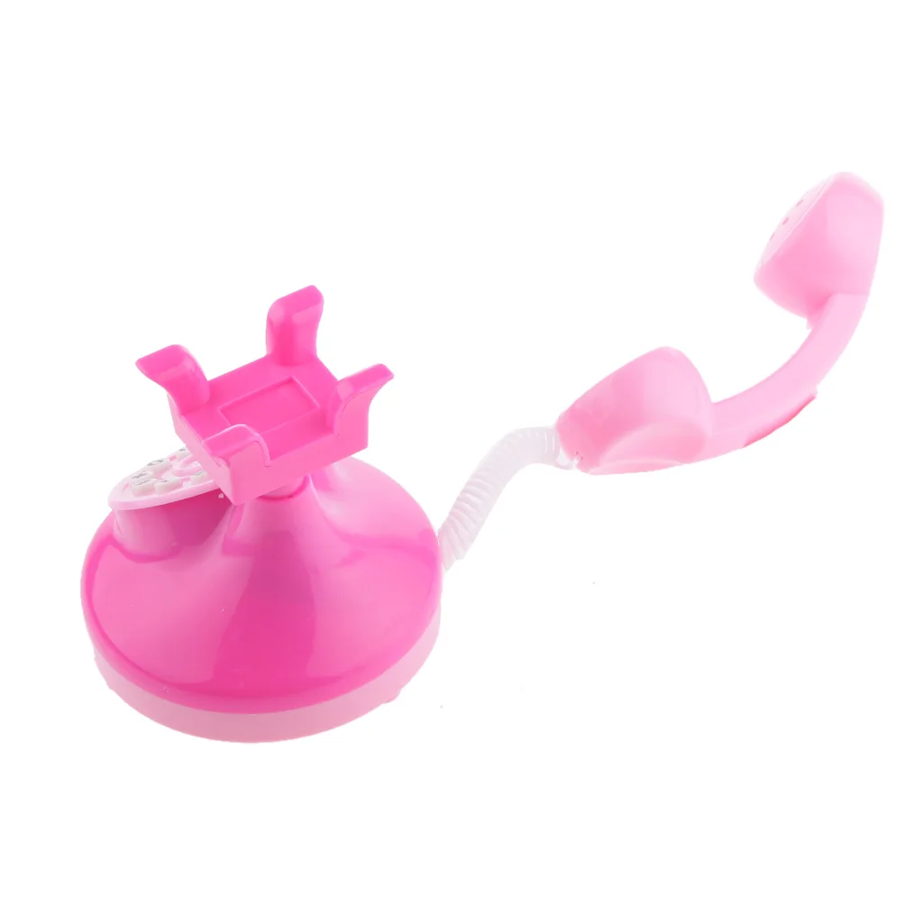 Mini Pink Telephone Pretend Play Home Appliance Toy For Boys & Girls