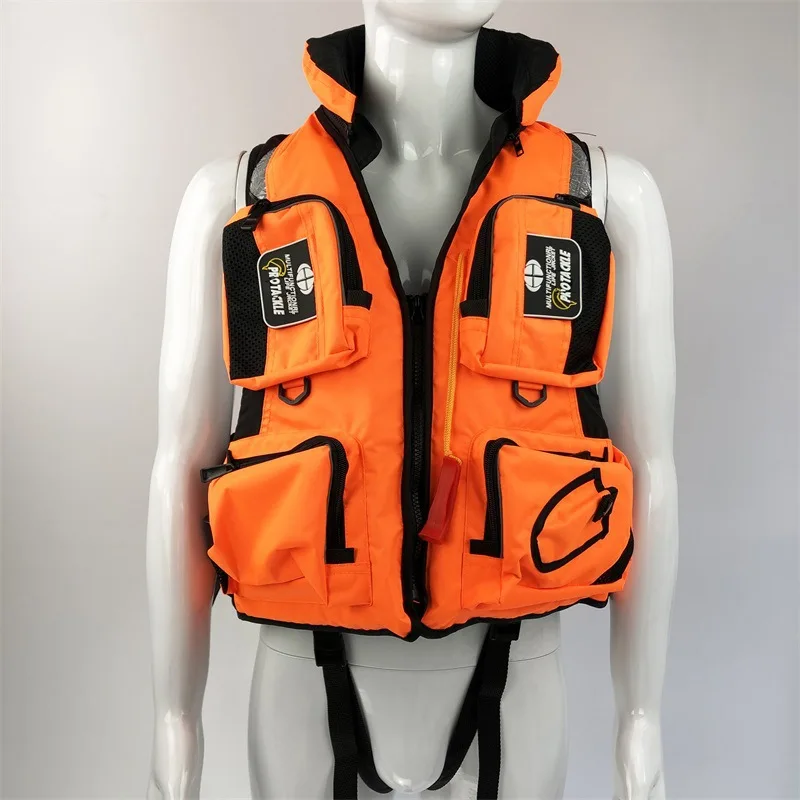 Removable Fishing Vest Practical Multi-function portable Fishing Vest Big Buoyancy Sea Fishing Life Jacket Fly Fishing Clothing - Цвет: Оранжевый