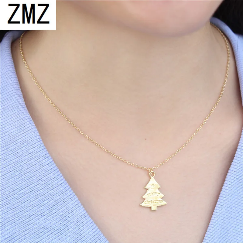 

ZMZ 1pc Europe/US fashion cute The Christmas tree pendant romantic The pine tree necklace gift for mom/girlfriend party jewelry