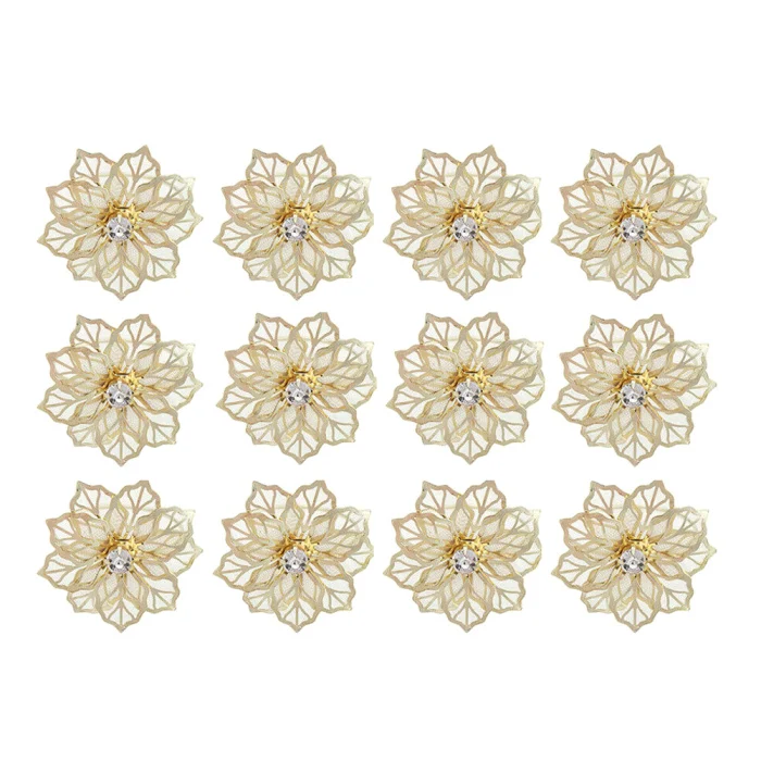 12 шт. Цветочные металлические кольца держатель для салфеток вечерние свадебные полотенца кольцо для стола TUE88