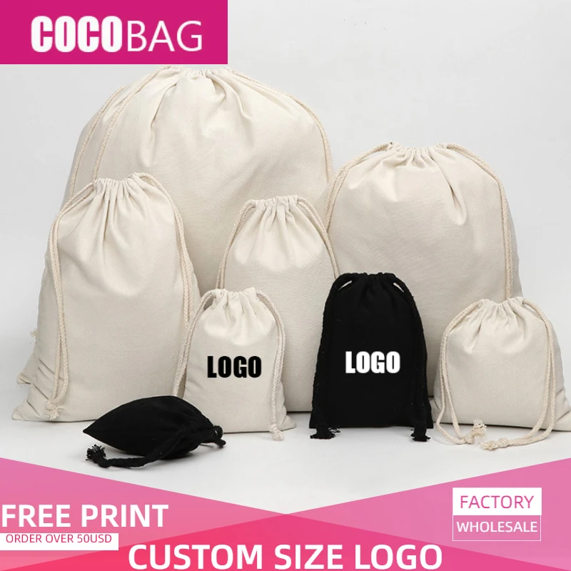 100 cotton drawstring bags