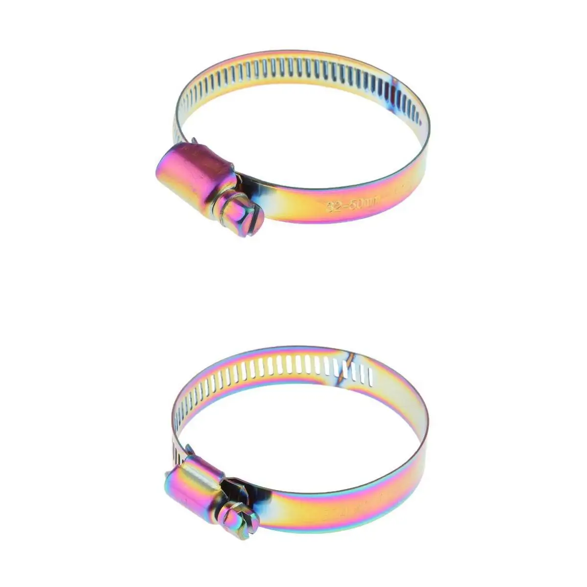2 Pieces Motorcycle Adjustable Fuel Injection Style Hose Clamp for Diesel Petrol Pipes 32-50mm/40-63mm