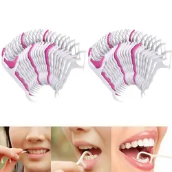 100Pcs/Pack New Sticks High Quality Health Flosser Tooth Clean Picks Dental Floss Toothpicks