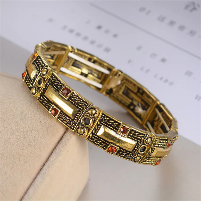 Женский винтажный Эластичный Браслет манжета с кристаллами|bangles for women|bracelets &
