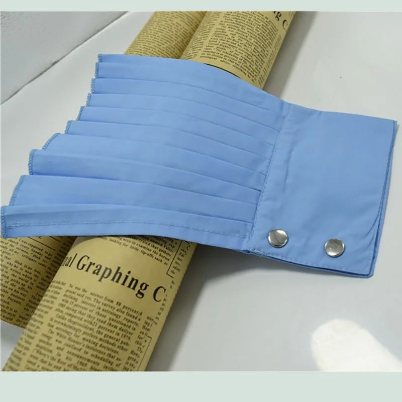 [DEAT] Spring Fashion New Korean Solid Color White Blue Black Pleated Buttons False Cuff Oversleeve Cuff All-match ASS30080