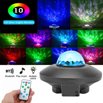 

LED Starry Sky Rotation Light 10 Mode Bluetooth Sound Remote Control Small Magic Ball Light Colorful Rotating Light Stage Light