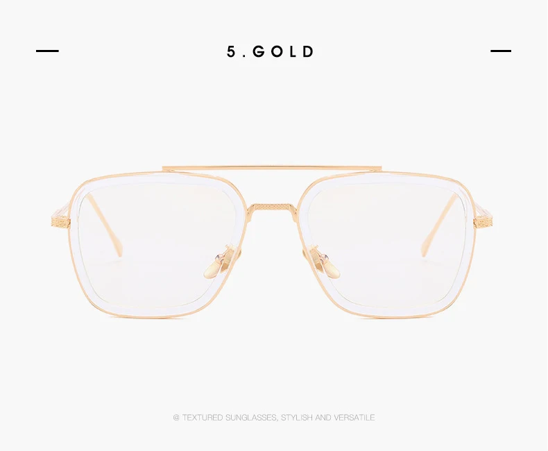 Новая Мода Мстители Тони Старк солнцезащитные очки мужские металлические квадратные железные мужские очки стимпанк Солнцезащитные очки мужские