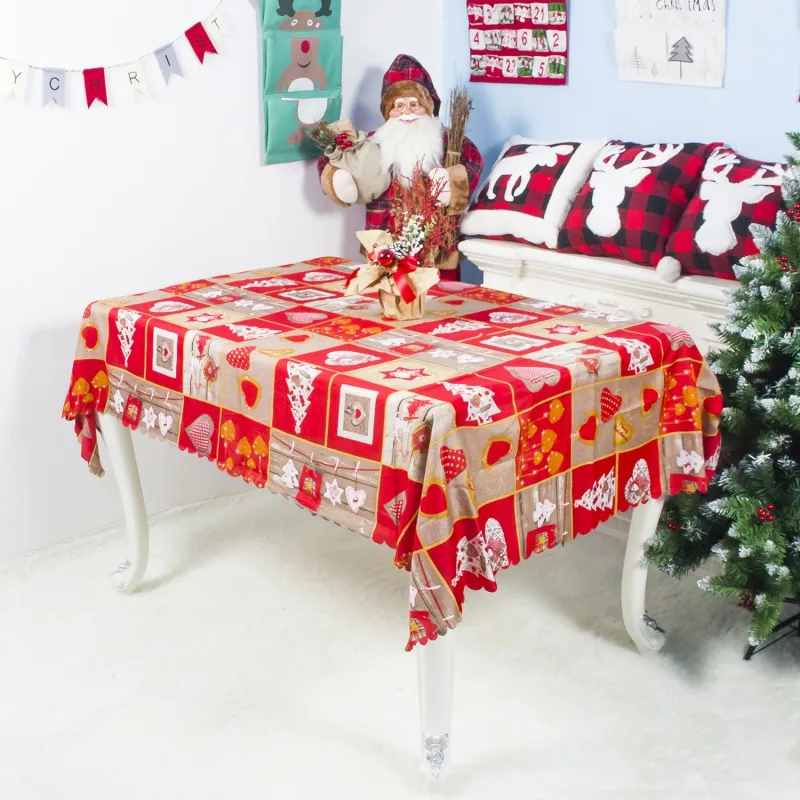 

2019 This Year New Christmas Dinner Tablecloth Rectangle Decorative Table Covers Festive Rich atmosphere Bright Color