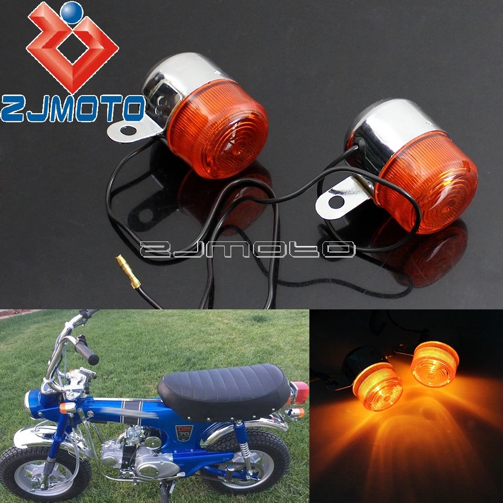 

Motorcycle Amber Bulb Turn Signal Light Blinkers Flashers For Honda Z50 ST50 ST70 CT70 Turn Indicators