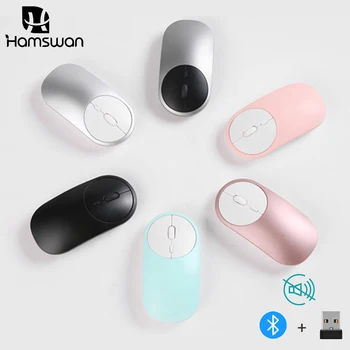 

Wireless Mouse Portable Bluetooth 2.4GH Rechargeable Silent Dual Mode Mouse Portable Optical Wireless Mice 1600DPI For Laptop PC