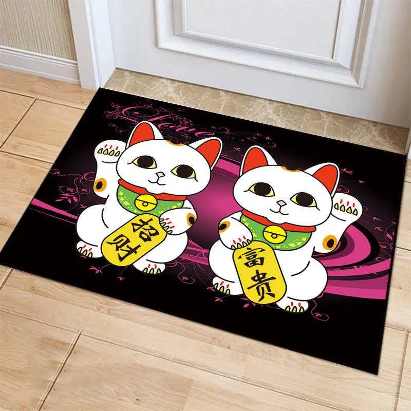 Lucky cat напольный коврик для двери, крыльца, кухни, нескользящий ковер для спальни, дверной коврик для ванной комнаты - Цвет: DOM--135