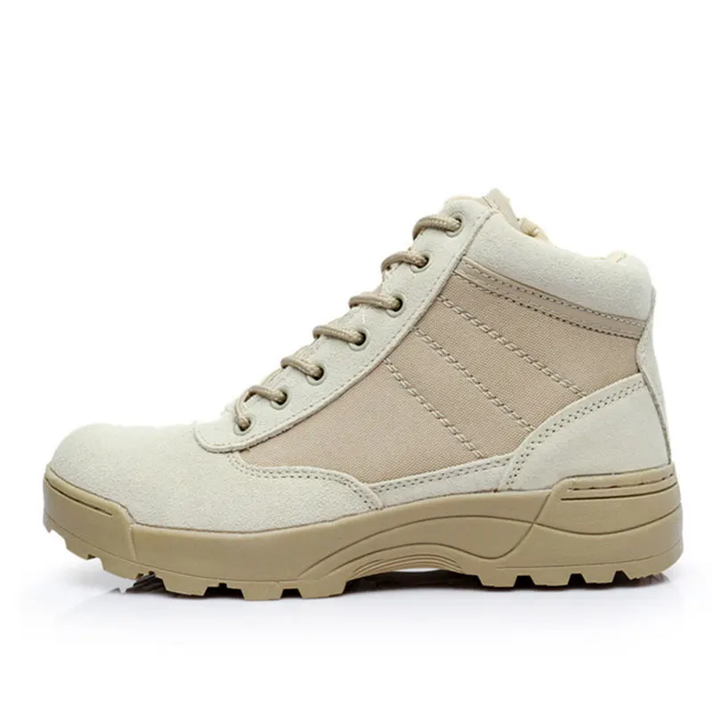

Men Leather Tactical Sport Hiking Boots Cushion Non-Slip Trekking Climbing Boots Breathable Wearable Ankle Boots AA12011