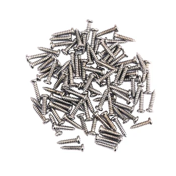 

100 Pieces Iron Tuning Peg Tuner Mounting Screws for Guitar Bass Ukulele Mandolin Parts M2.2