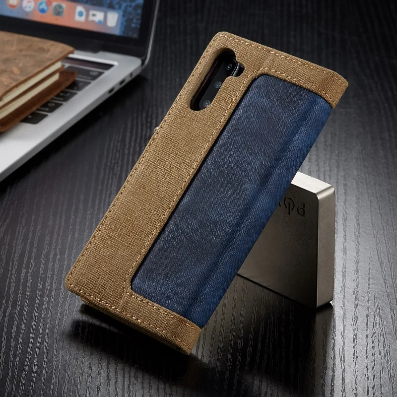 Роскошный джинсовый холщовый чехол для samsung galaxy S8 S9 S10 Plus S6 S7 edge note 8 9 10+ бизнес винтажный флип-кошелек держатель для карт чехол