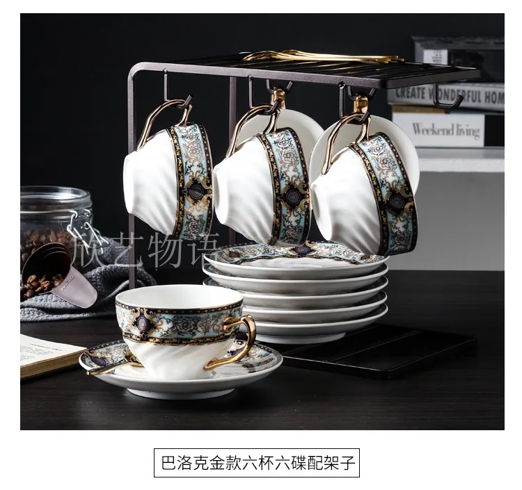 High Quality Bone China Tea Cup and Saucer Set Luxury Coffee Cup Vintage White Ceramic Coffee Cups Classic Nordic Kitchen D6D