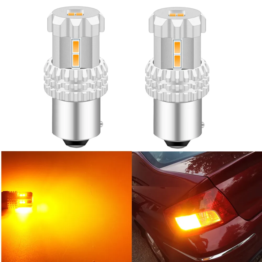

S25 1156 BA15S P21w BAU15S PY21w T20 7440 W21W LED Bulbs Error Free Canbus Turn Signal Light Brake lamp for ford focus mk2 2 mk3