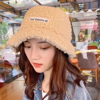

Artificial Fur Warm Female Cap Flat Bucket Fisherman Hat Women Winter Soft Warm Thick Caps Outdoor Sunscreen Sun Hat Panama