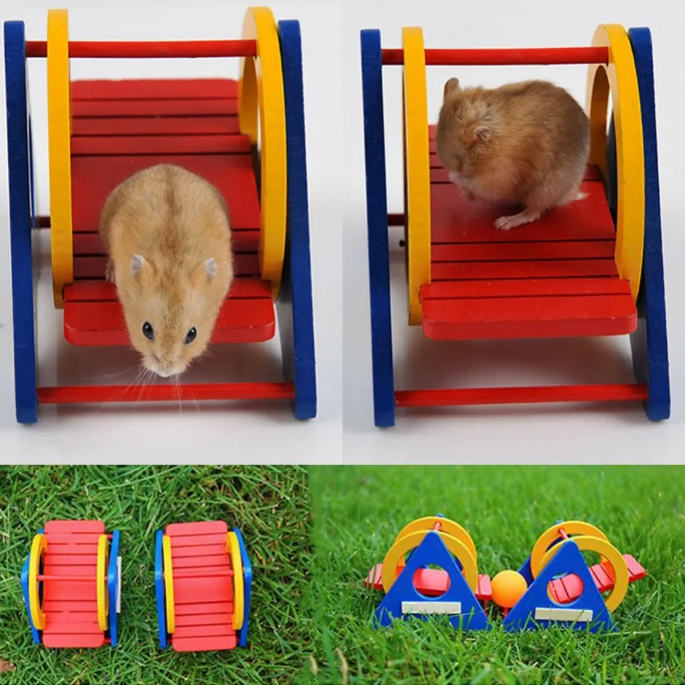 Игрушка для домашних животных хомяк Радуга качели Seesaw Забавный Деревянный хомяк играть Игрушки для маленьких животных подходит для маленьких домашних животных всех размеров