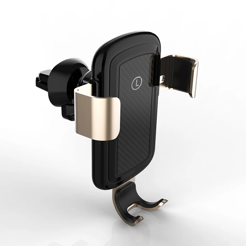 Licheers Qi Беспроводное зарядное устройство Gravity Air Vent автомобильное крепление Беспроводная зарядка для samsung iPhone X XR XS MAX 8 в автомобильный держатель телефона - Цвет: golden