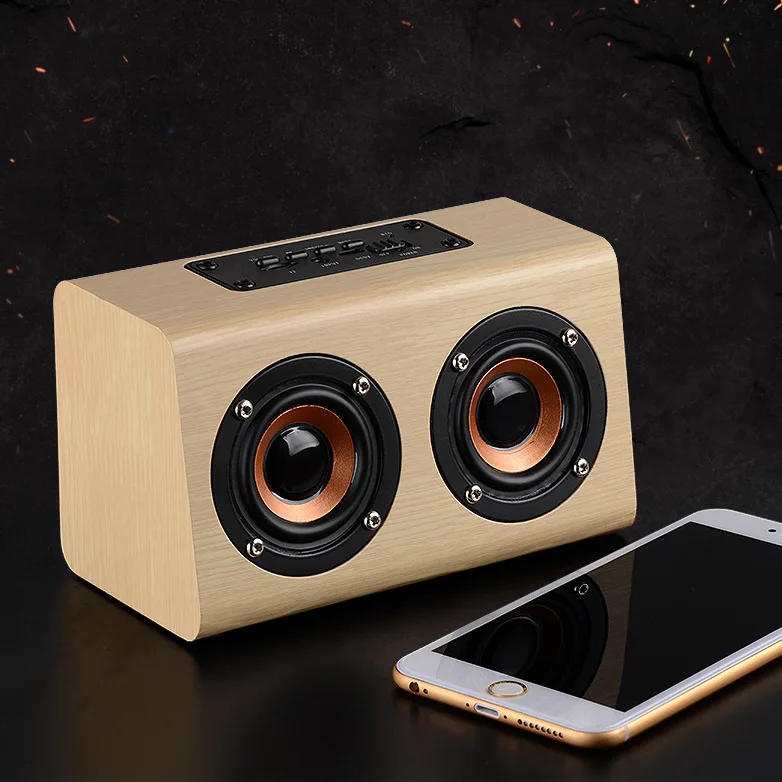 

Wooden Home Bluetooth Speaker Dual Speaker Phone Computer Wireless Subwoofer Audio