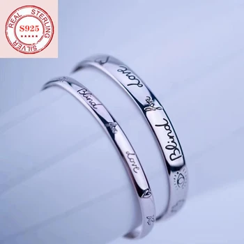 

TIF new 925 sterling silver bracelet, love fearless series open universal size, classic logo, ladies gift