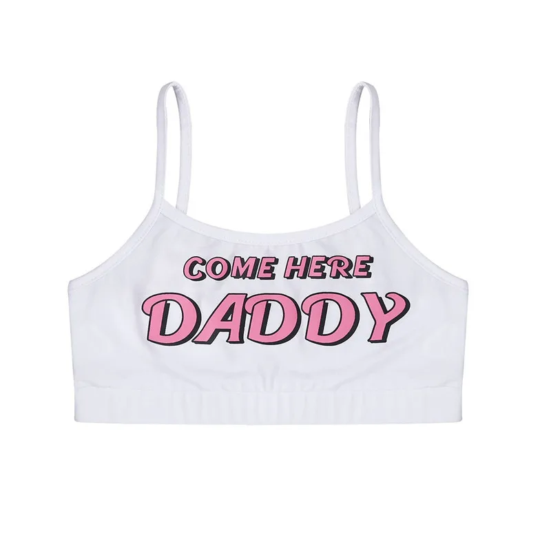 Женские Модные топы с надписями «Go Here Daddy», короткие майки на бретельках без рукавов, топы на бретельках, Клубные спортивные топы с бюстгальтером