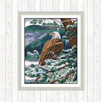 

Cross Stitch Embroidery Count DMC Thread 14ct Eagles DIY Hand Painting Printed Canvas Aida Cross-stitch Needlework Home Decor