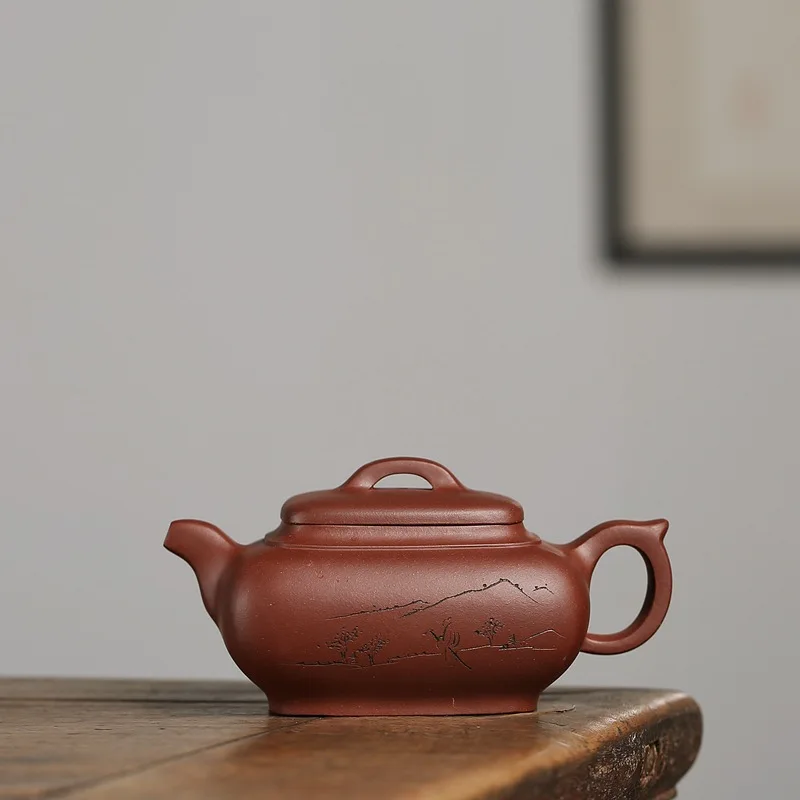 

2610 Masters Entirely Handmade Square Pot Yixing Clay Teapot Raw Ore Bottom Slot qing ni Square Chinese Jade Pot Collection Clas