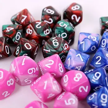 

10pcs/set 10 Sided D10 Polyhedral Dices Numbers Dials Desktop Table Board Game