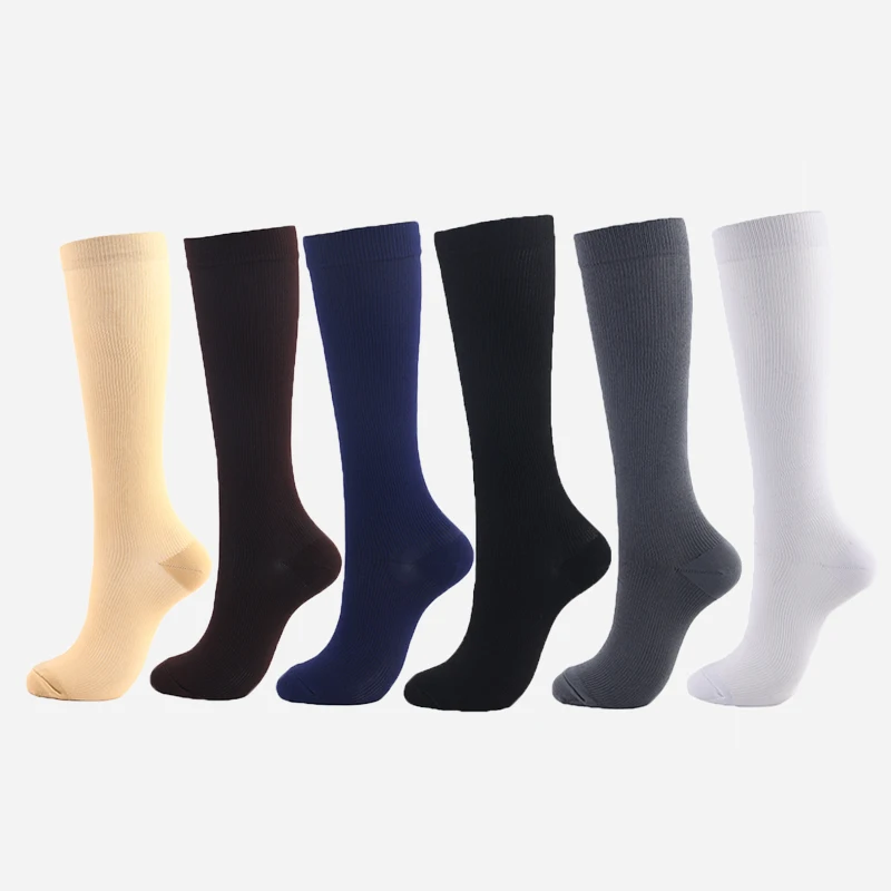 

Moda Mulaya Compression Stockings Men and Women Correcting Leg Muscle Pressure Soothing Solid Tall Tube Simple Exercise Socks