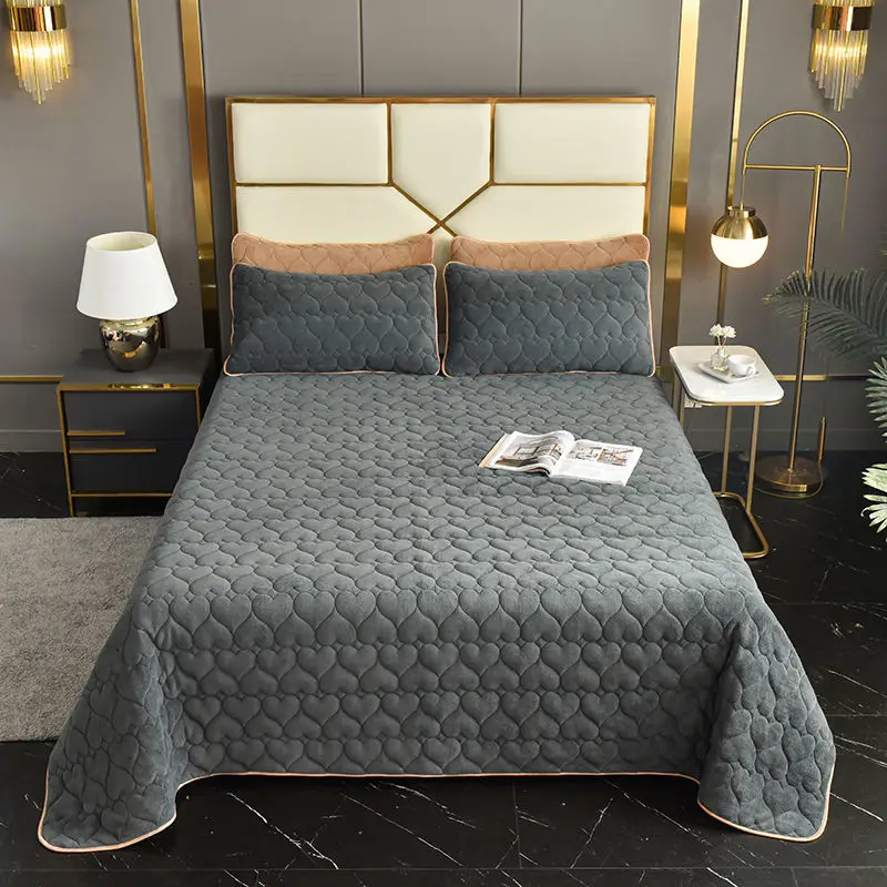 Mattress Cover Velvet Bed Cover Milk Velvet Bed Cover Kang Single Crystal Velvet Tatami Cover Quilted Bedding Quilted Sheets Big Kang Blanket Household Sheets
