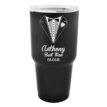 

30oz Personalized Engraved Wine Tumbler With Lid Lowball Cocktail Insulated Tumbler Drink Cup For Groomsman Gift Wedding Favors
