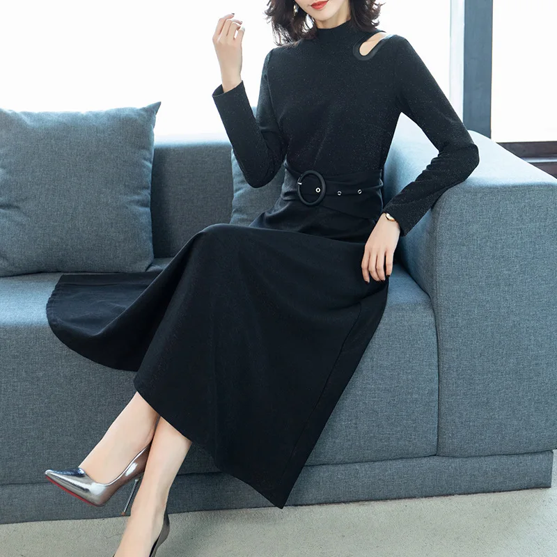 

Photo Shoot 2020 Spring And Autumn New Style Korean-style Popular Women's Dress Elegant Slim Fit Slimming Long-sleeved Dress Spr