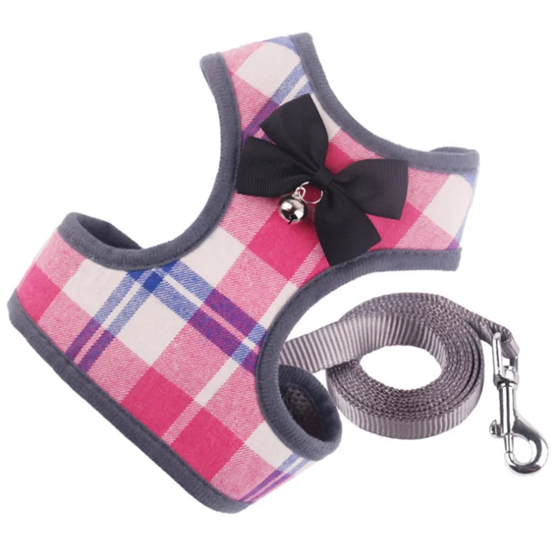 Bonzerpet поводок и поводок для маленьких собак, набор для домашних животных, кошек, жилет, жгут с бантом, сетка, мягкий для маленьких щенков, собак, чихуахуа, йоркширов