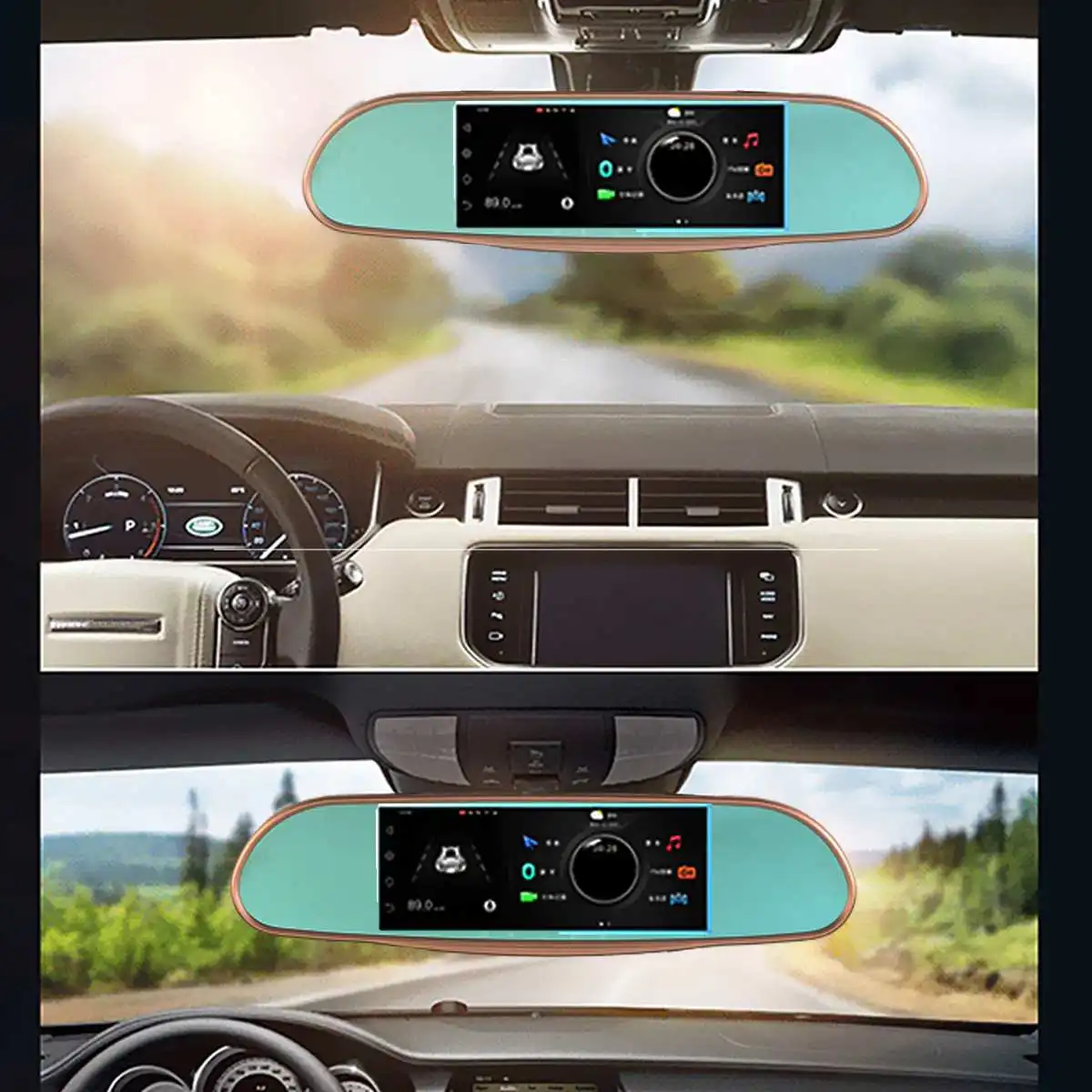 1080P " Автомобильный видеорегистратор Камера с двойным объективом Full HD Dashcam зеркало заднего вида видеорегистратор Автомобильный видеорегистратор видеокамера ночного видения