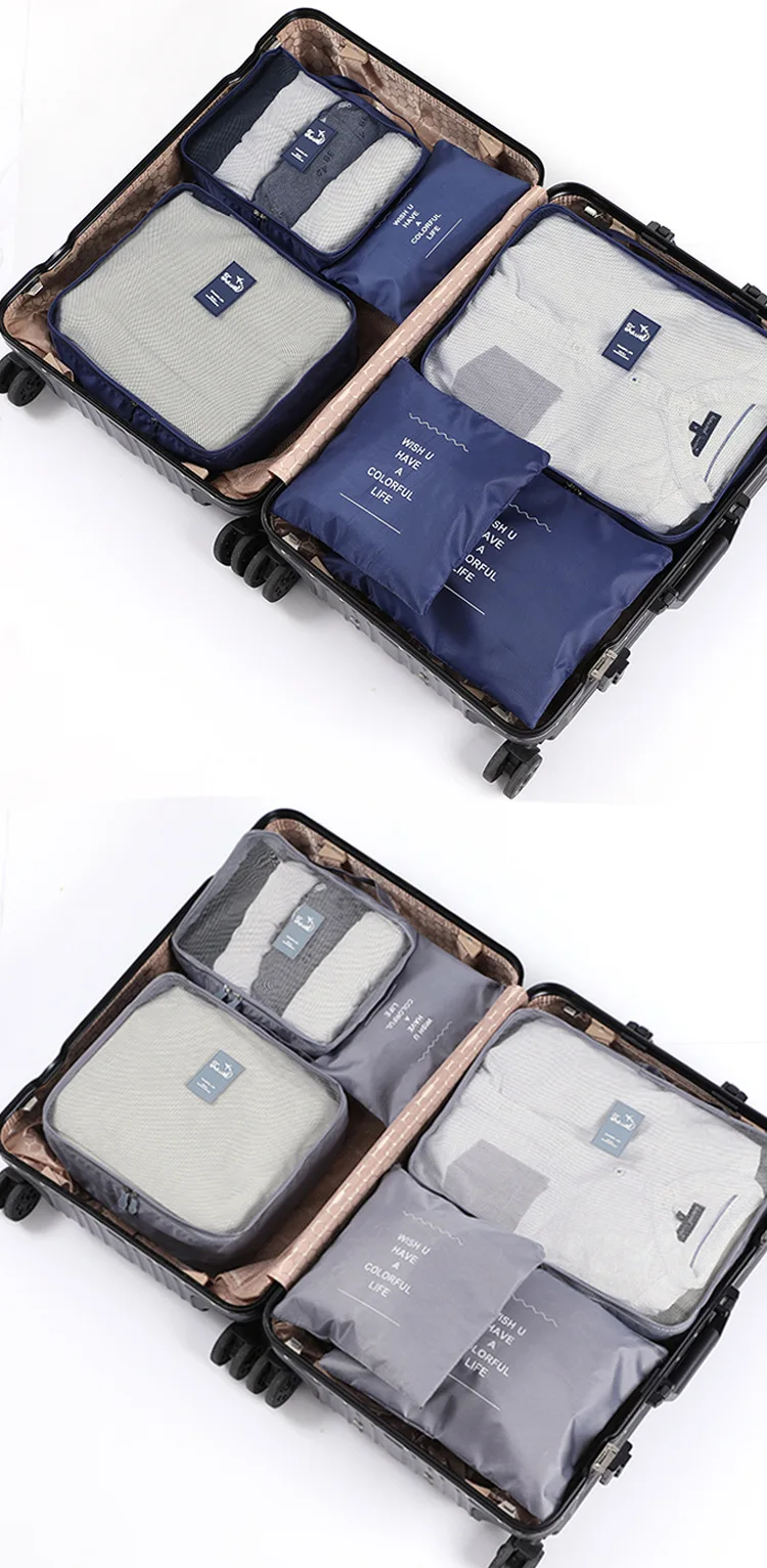 Travel Organizer Storage Bags Portable Luggage Organizer Clothes Tidy Pouch Suitcase Packing Laundry Bag Storage Case 6pcs/set