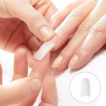 

500pcs/set Natural French False Acrylic Nail Tips Artificial Nail Tips Half Cover Acrylic UV Gel Fake Nail